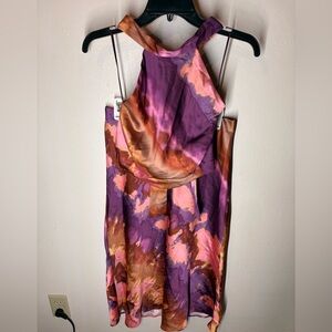 Sigrid Olsen Purple and Pink Marble top and skirt set